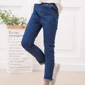 

Girls Jeans Blue Ankle-Length Solid Denim Pants Girls Trousers For 3 4 6 8 10 12 Years Old 2020 Fashion Girl Clothes RKP175029
