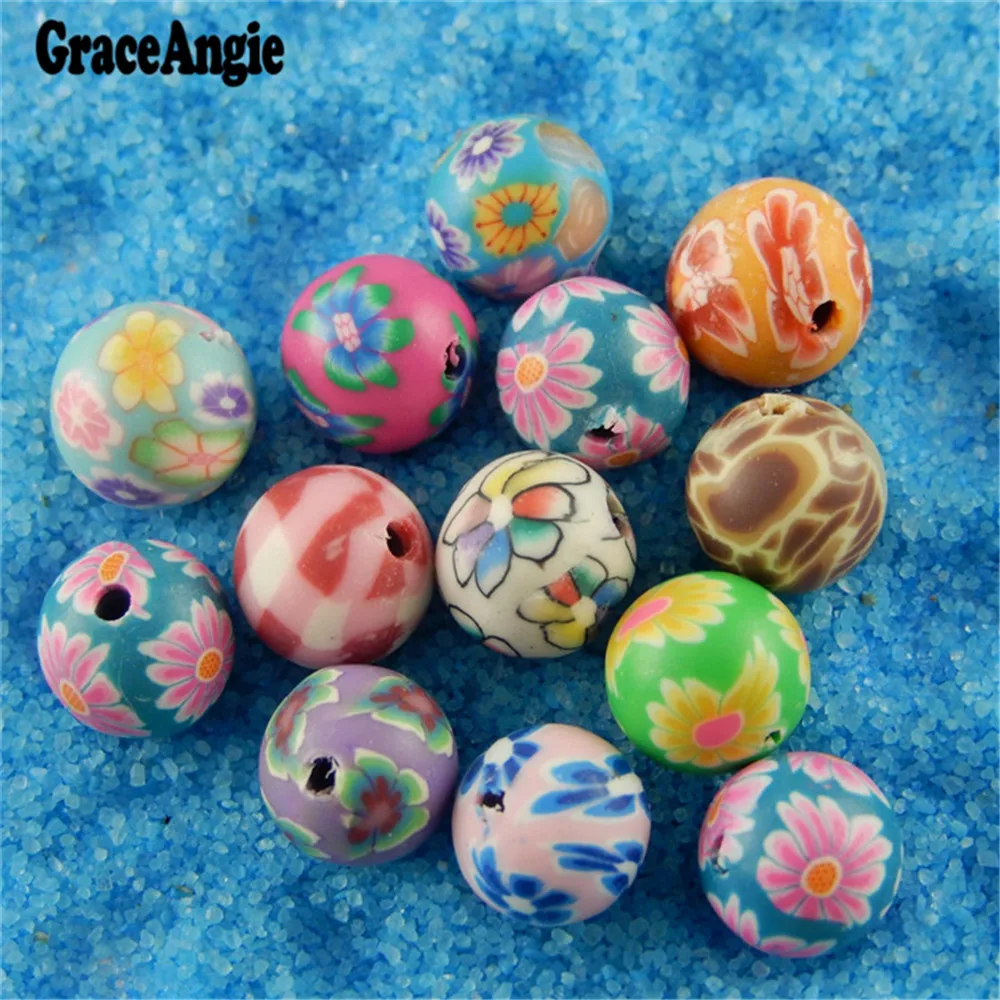 10pcs Wholesale Small Polymer Clay Colorful Beads Handmade Mini Crafts