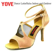 YOVE стиль w134-7 танцевальная обувь Бачата/Сальса крытый и открытый Женская танцевальная обувь