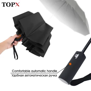 

Umbrella Men Women Rain 12Ribs Folding Automatic Top Umbrella Long Handle Strrong Windproof Outdoor Travel Big Colorful Umbrella