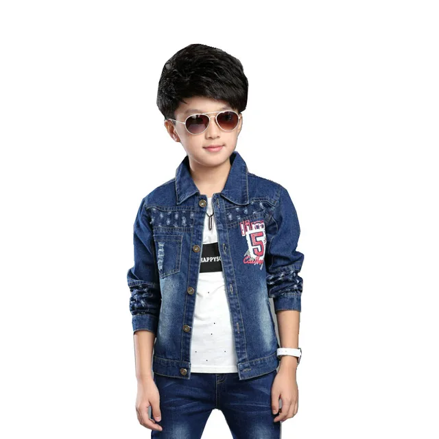 boy autumn jean jacket 2015 new boys denim jacket 4 7year kids boys letter jackets