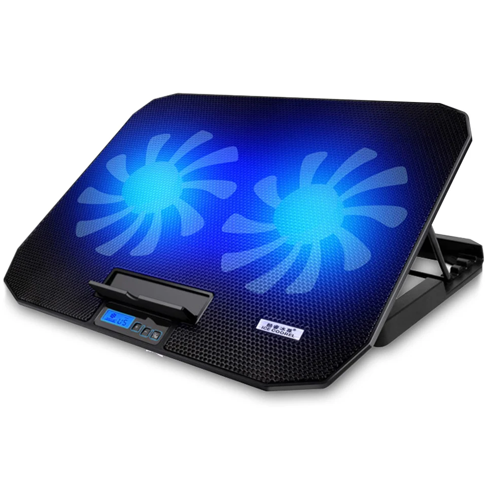 USB Cooling Fan Convenient Notebook Cooler Cooling Pad Stand Double Fans for Notebook Laptop 