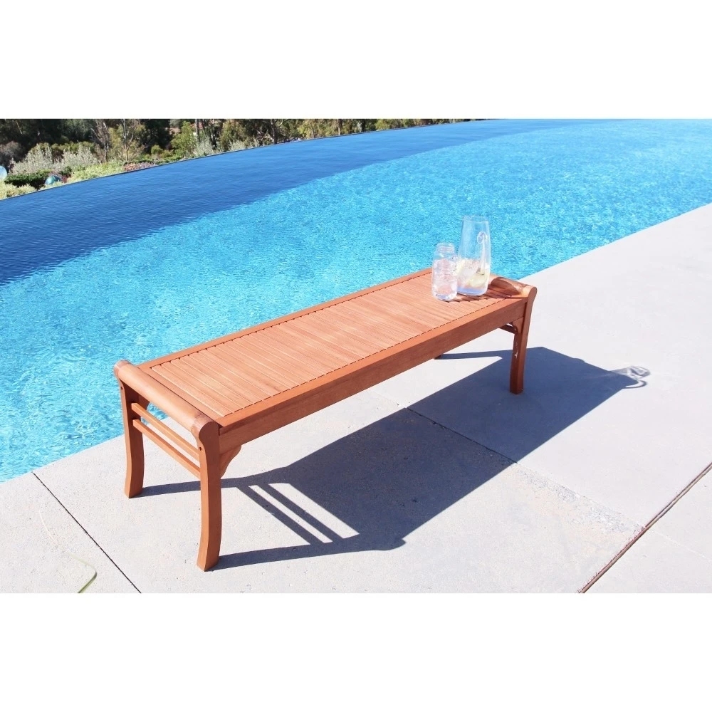 Malibu Eco-friendly 4-foot Backless Outdoor Hardwood Garden Bench V1642 (1)