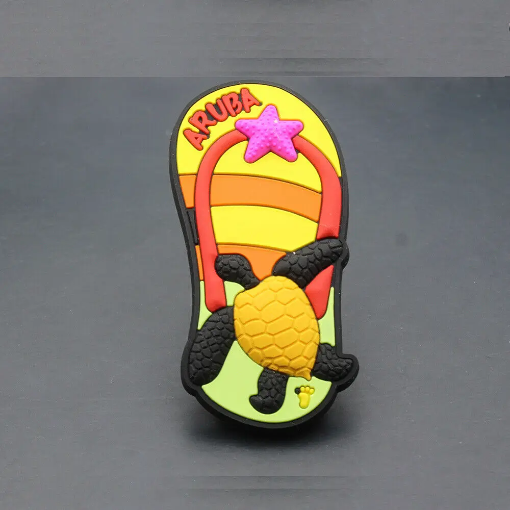 

Caribbean Sea ARUBA Tourism Souvenir Slipper Shaped 3D Rubber Fridge Magnet GIFT IDEA