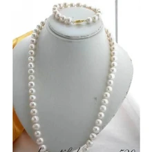 Горячая распродажа* Z2119 2" 11 мм белый круглый пресной воды жемчужное ожерелье браслет