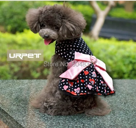 

Pet Dogs Princess Dress with Bling Bows Puppy Doggie Clothes Summer XS-XL
