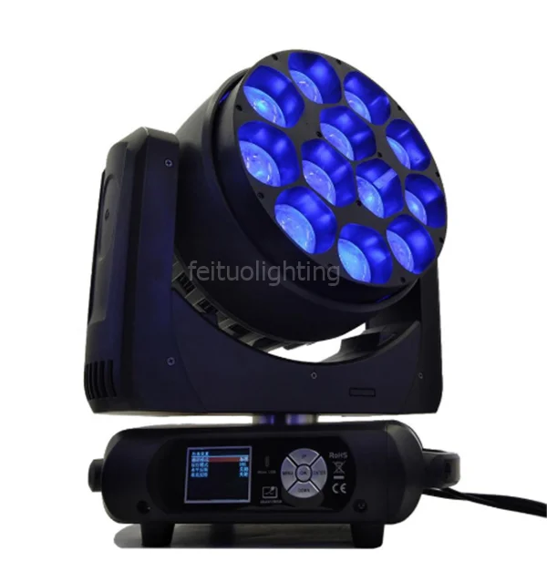 

2/lot 2019 new stage light beam 12x40w high power rgbw bee eye led moving head zoom light dot control effect
