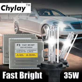 

1set AC 35W HID xenon kit h7 Xenon bulb H4 H1 H3 H11 9005 9006 D2S Single beam lamp F3 12V hid conversion kit for car headlight
