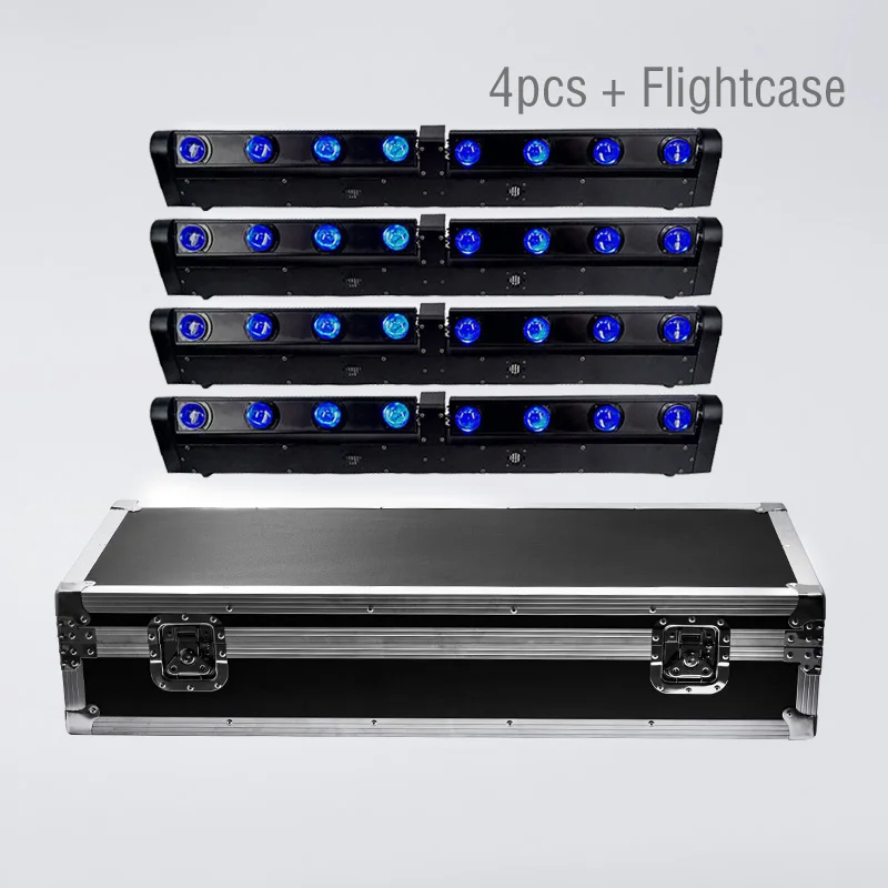 

4x12W+4x12W RGBW LED Bar Beam Moving Head Light With Flightcase DMX512 Stage Light Perfect For Mobile DJ Disco Party