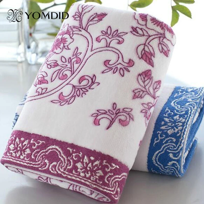 

Chinese Embroidered Adult Towels Cotton Bath Flower Big Shower Towel Gift Cotton Towelling Fabric Havlu Thick Towel Soft 50t020