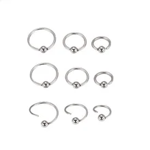 16 г 18 г 20 г 316L хирургическая сталь легко открыть Пленница бисера кольцо-гвоздик в нос Перегородка кольцо для пирсинга серьги ювелирные изделия для тела