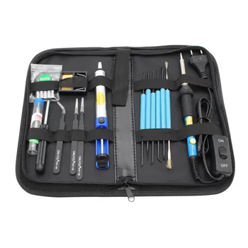 

EU Plug 220V 60W Adjustable Temperature Electric Soldering Iron Kit+5pcs Tips Portable Welding Repair Tool Tweezers Hobby knife