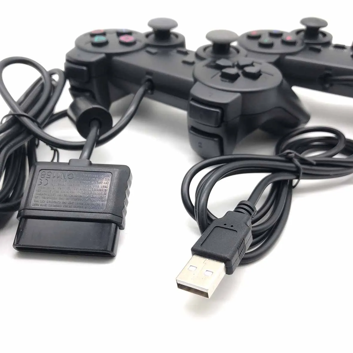 Проводной контроллер геймпад джойстик игровой для Sony PS2 порт USB Ударная вибрация