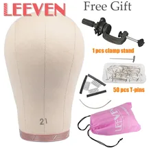 Leeven 21 ''22'' 23 ''пробковая Брезентовая блочная головка для изготовления голова-манекен для парика с креплением Отверстие дисплей стиль Стайлинг мод
