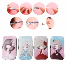 MAANGE 7 шт. педикюрный/Маникюрный набор кусачки для ногтей Очиститель кутикулы набор для ухода за кутикулой Чехол Ножницы для ногтей подарок