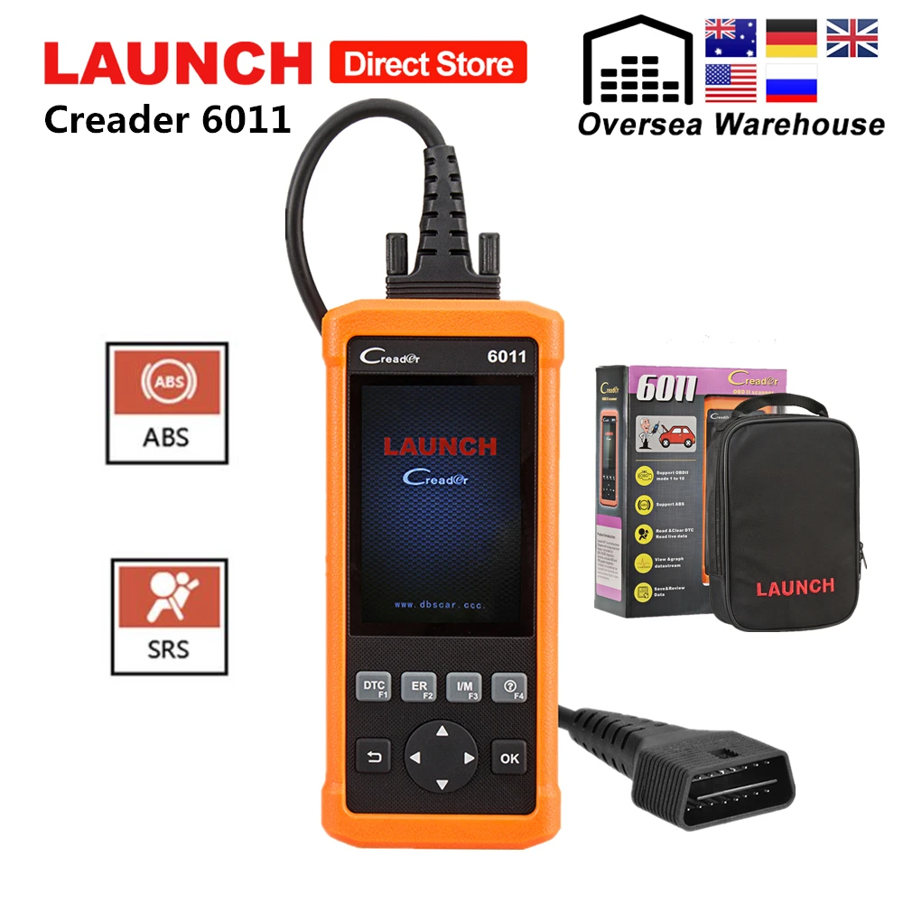 إطلاق CReader 6011 CR6011 OBD2 ماسحة ABS SRS كود قراءة السيارات التشخيص أداة سيارة OBD 2 OBDII السيارات Autoscanner المسح أدوات