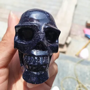 

125g natural Blue sandstone crystal skull small crystal skull as birthday gift