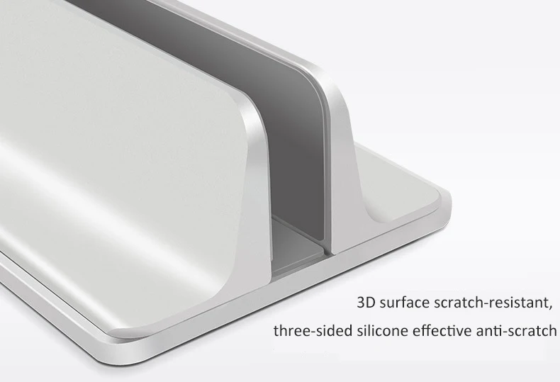 Aluminum Vertical Laptop Stand Thickness Adjustable Desktop NoteBooks Holder Erected Space-saving Stand for MacBook Pro / Air Aluminum Vertical Laptop Stand Thickness Adjustable Desktop NoteBooks Holder Erected Space-saving Stand for MacBook Pro / Air