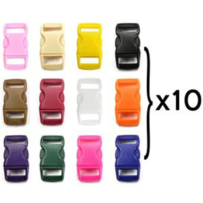 New Free Shipping New Arrival 120PCS/Bag 10MM 12 Colors Plastic Buckles