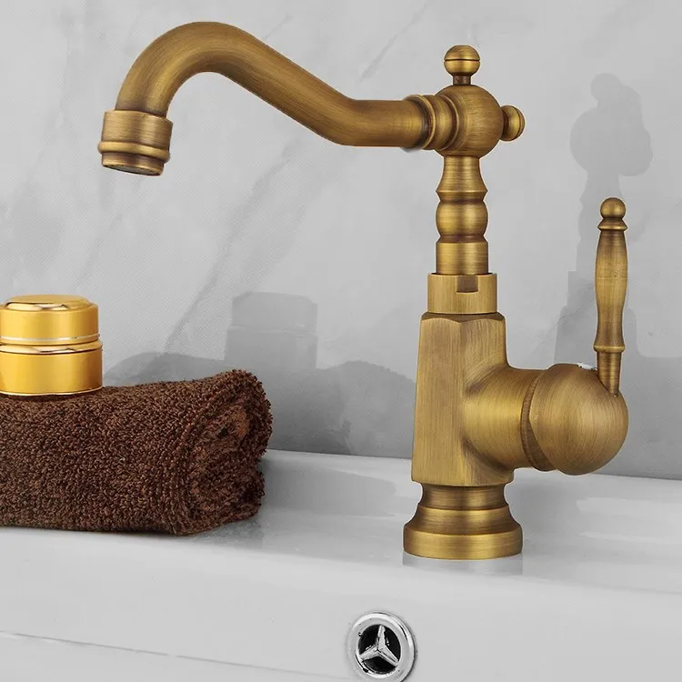 

copper basin above counter basin heightening single hole retro wash basin universal hot and cold water faucet LU4128