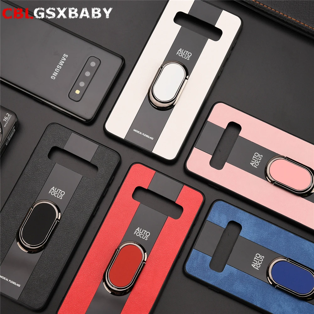 

Luxury Leather Kickstand Phone Case For Samsung S10 S9 S8 Plus Full Shockproof Cover For Samsung S10 Note9 Silicone Back case