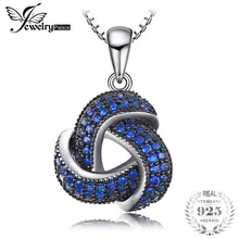 JewelryPalace Fashion Created Blue Spinel Flower Pendants for Women Genuine 925 Sterling Silver Fine Jewelry NOT