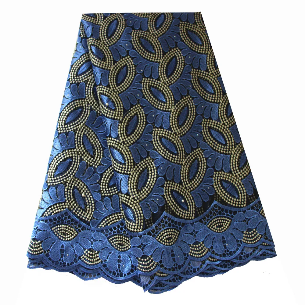 african lace fabric blue