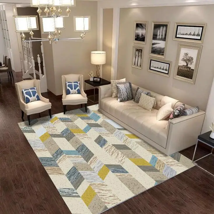 

Geometric Modern Carpets For Living Room Home Nordic Carpet Bedroom Bedside Blanket Area Rug Soft Study Room teppich Rugs Floor