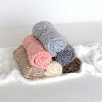 

Fuzzy Stretch Knit Wrap Newborn Swaddle Wrap Photogrpahy Props Posing Fabric Layer Sweater Baby Swaddle Blanket Newborn props