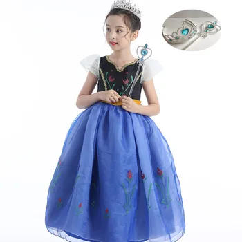

Girls Anna Elsa Dress up Children Fairy Tale Anna Princess Costume Halloween Kids Cosplay Dress Christmas Clothing