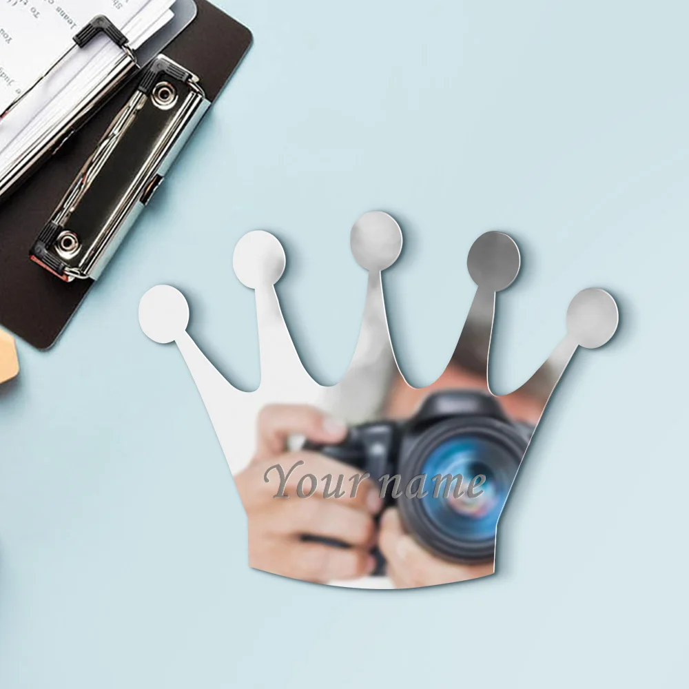 

Custom Name Wall Mirror Wood and Acrylic Queen Princess Crown Safety Mirror King of Crown Wall Mirror Decor For Kid's Room