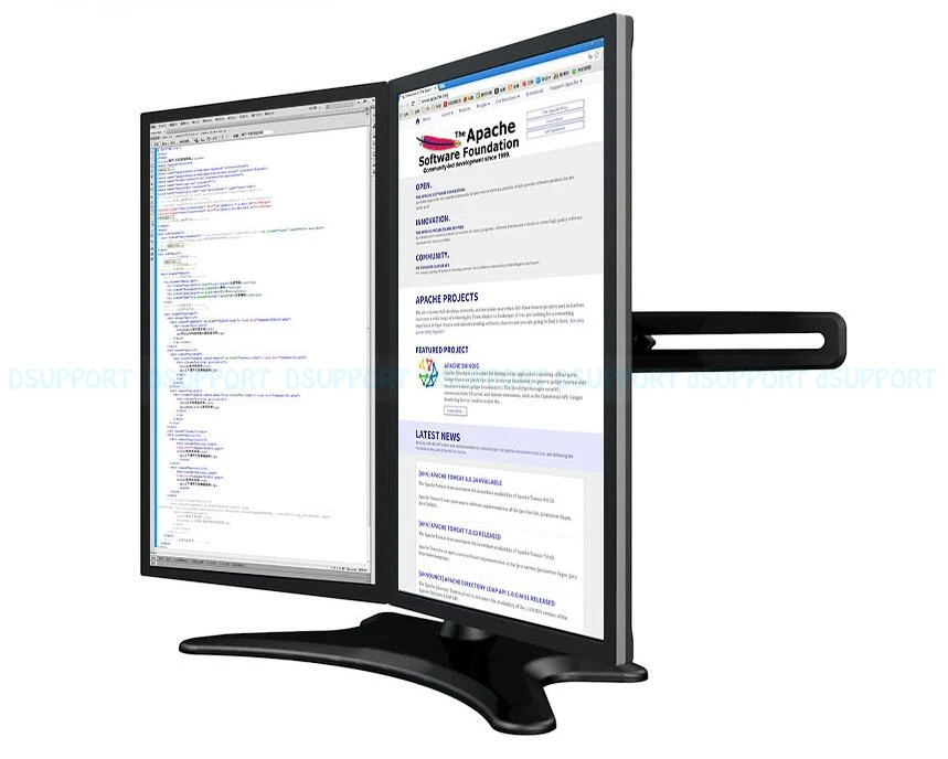 Алюминий сплав 15-27 дюймов Dual Monitor держатель 360 Вращение Бесплатная подъема наклона подставки монитора загрузки 10kgs каждая глава m227