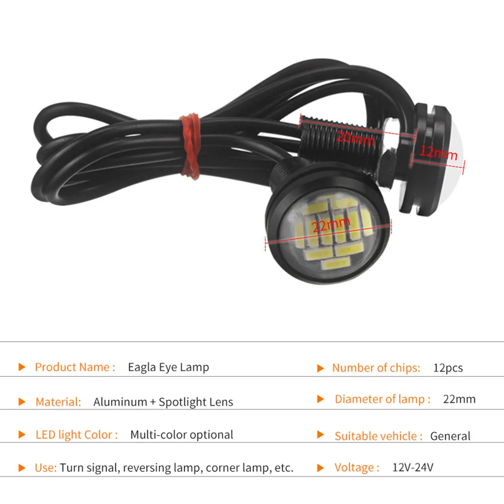 1 шт. DC 12 В орлиный глаз светодиодный светильник 4014 12SMD 23 мм дневные ходовые DRL резервный светильник автомобильная лампа