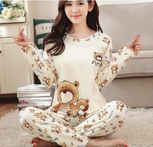 New Listing Foply Spring Pyjamas Women Carton Cute Pijama Pattern Pajamas Set Thin Pijamas Mujer Sleepwear Wholesale _ - AliExpress Mobile