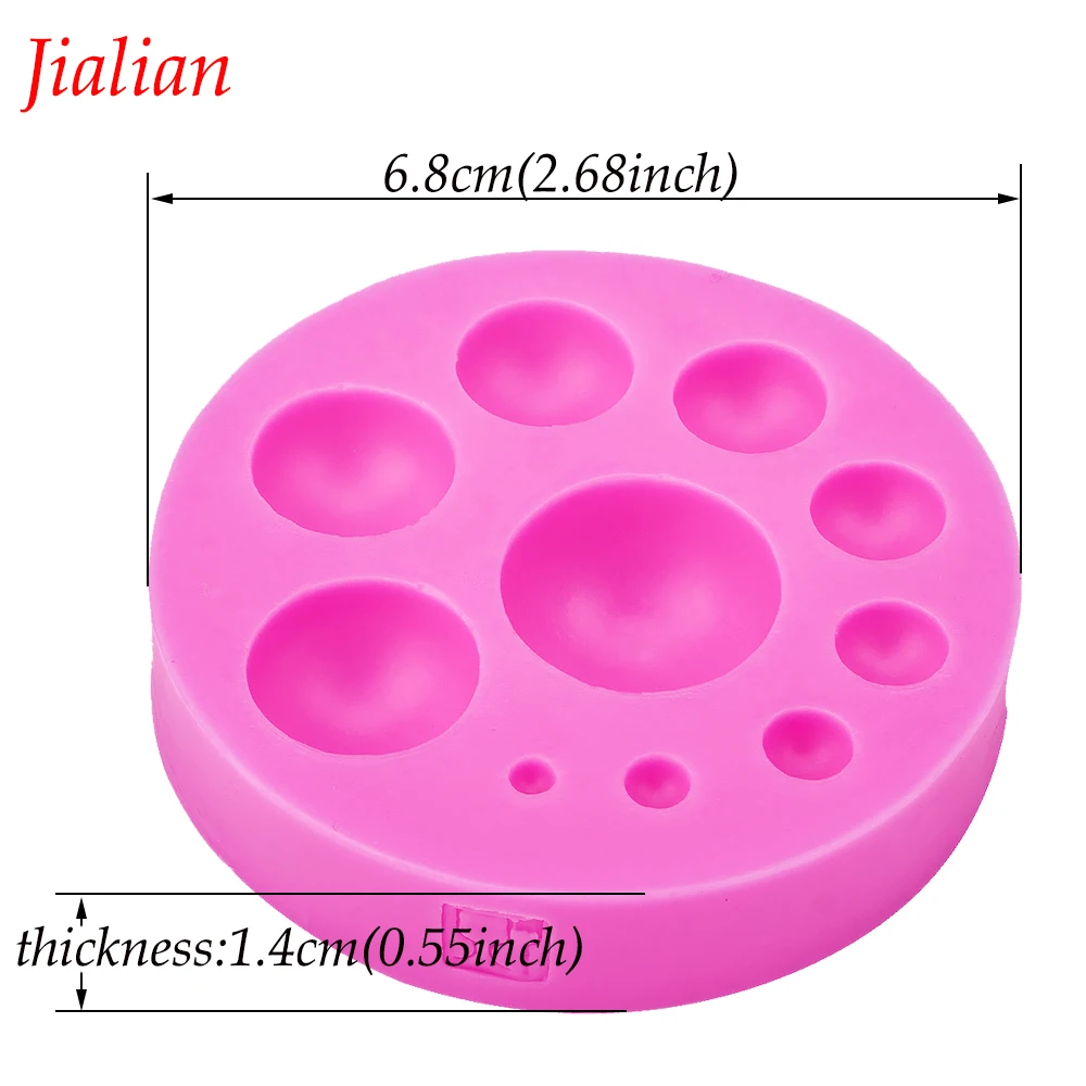 Jialian 3D высокое качество жемчужные сферические круглые помадные шоколадные силиконовые формы для украшения торта инструменты FT-0798