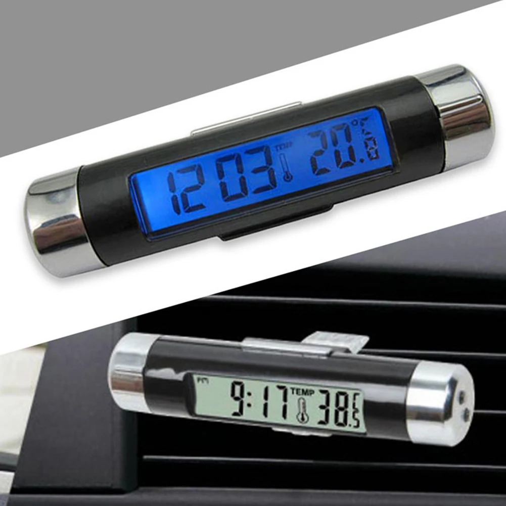 

Interior Car Auto Dashboard Desk Digital Clock LCD Screen Self-Adhesive Bracket Plastic Car Clock High Quality