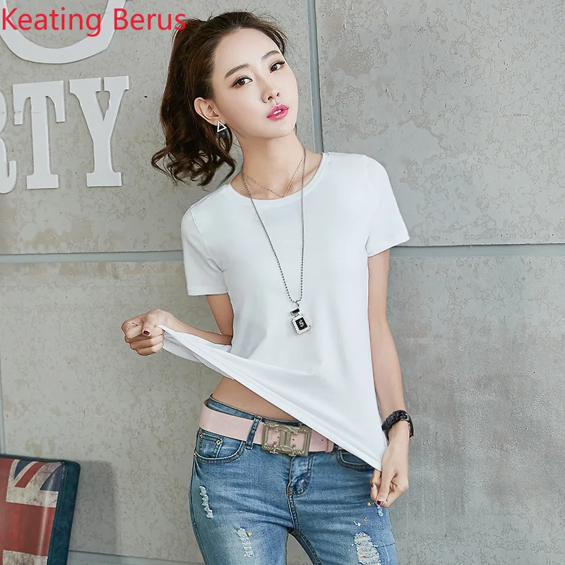 

Women's T-shirt Summer Short-sleeved 14 Colors Round Neck Large Size Women's Tops Wild Bottoming Shirt Simple Women's Clothing