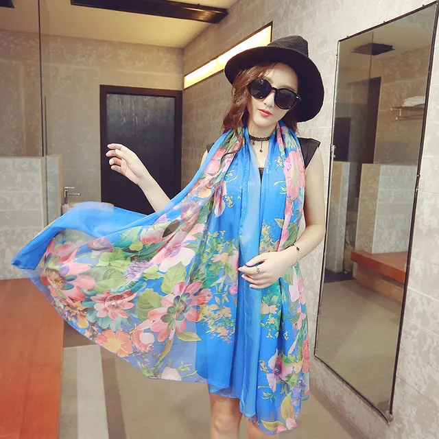 196*146cm plus size Hot sale Woman Silk Scarf Printing Hijab Women ...