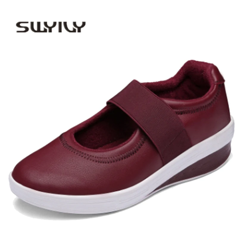 

SWYIYV Toning Shoes Wedge Sneakers For Woman 2019 Autumn Female Sport Shoes Swing Lose Weight Slimming Sport Sneakers Platform