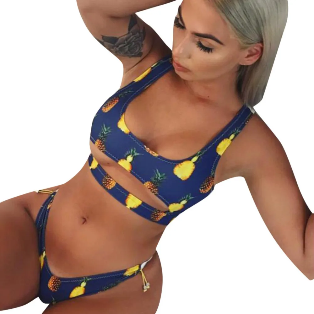 2019 Women's ethnic print straps bikini set summer bikinis sexy swimwear push up Quick drying bikinis e fatos de banho 40J10 (24)