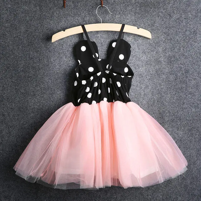 

2018 Fashion 0-5Y Toddler Baby Girls Kids Dress Pink Princess Lace Dresses Party Dress Ball Gown Dot Cute