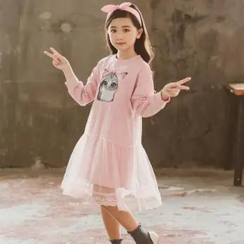 

Toddler Girls Mesh Dress 2020 Kids Cartoon Dress Spring Summer Fashion Children's Dresses New Arribal Girls Clothes Robe Fille