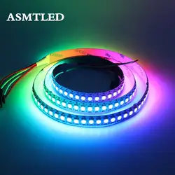 DC5V WS2812B 30/60/144 светодиодов/m Smartled пикселей RGB индивидуально адресуемых светодиодные полосы света черный/белый печатных плат IC WS2812 полосы