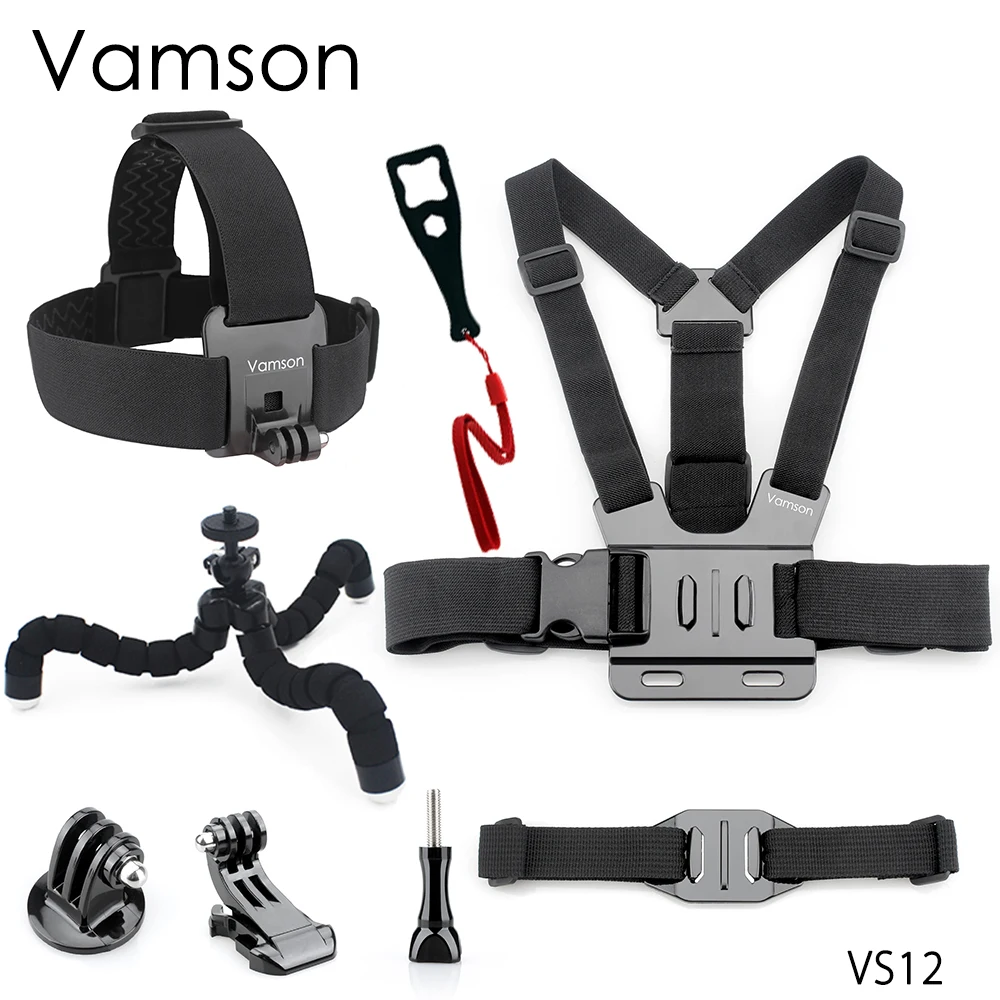 

Vamson for Gopro Hero 5 Accessories Set Octopus Tripod Monopod Head Chest Strap with for Xiaomi for Yi 4K For SJCAM VS12