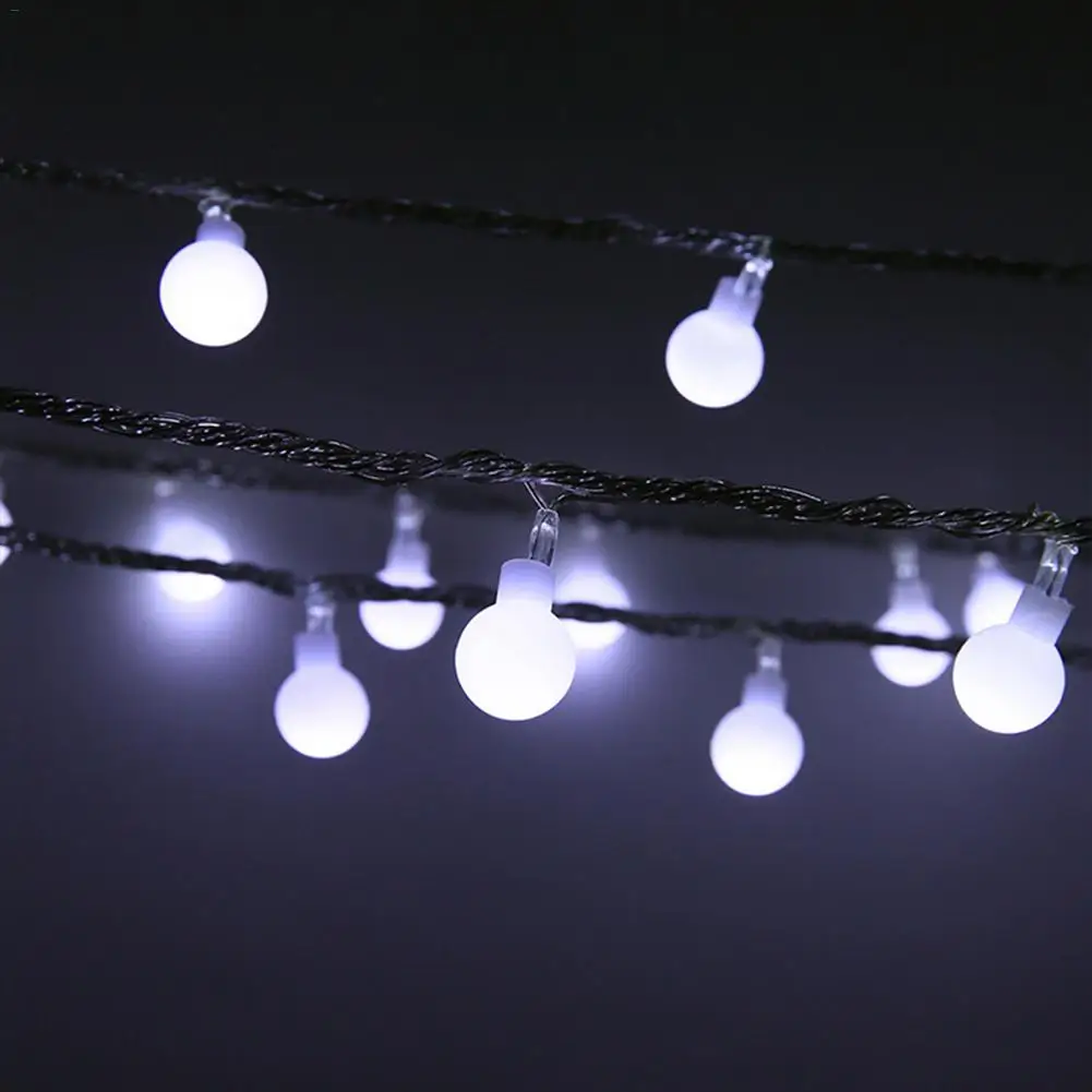 

100 Balls New Solar String Lights White Ball Indoor&Outdoor Dual-Use LED Lights Christmas Tree Garden Decoration Lights