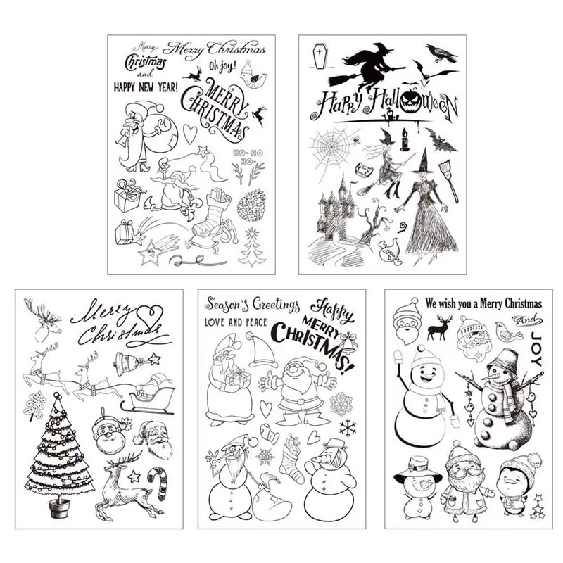 

New Festival Decor Happy Halloween Transparent Clear Silicone Stamp/Seal For DIY Scrapbooking/photo Album Decorative Clear Stamp