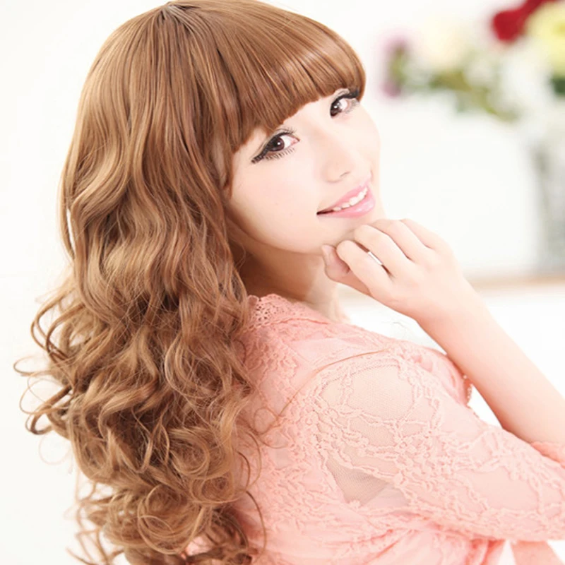 

60cm Blonde Ombre Wig Long Curly Cheap Women Synthetic Wig Fashion Natural Hair Women's Brown Wigs For White Women