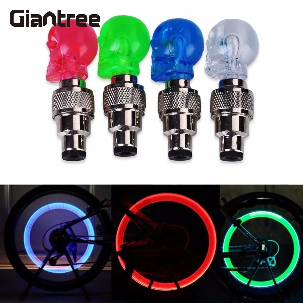 

Giantree LED Neon Bike Bicycle Cycling Tire Tyre Valve Cap MTB Wheel Tyre Valve Dust Cap Spoke Safety Light built-in button