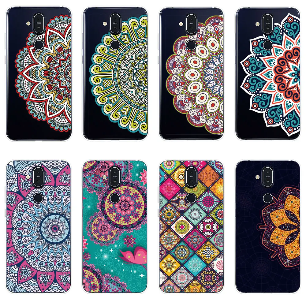 

Silicone Case For Nokia 7.1 plus 8.1 Cover Mandala Patterned Phone Soft Shell Couqe Funda For Nokia X7 Phone Cover Case