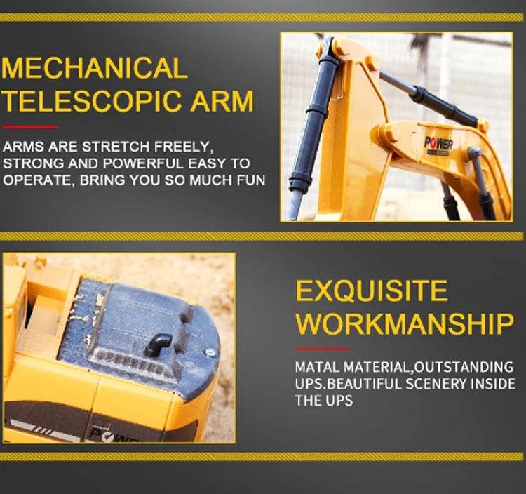 Liga de Controle Caminhão Escavadeira Backhoes Remoto Engenharia Modelo Veículo Eletrônico Crianças Brinquedos Hobby rc 6ch 9 Computers & Electronics